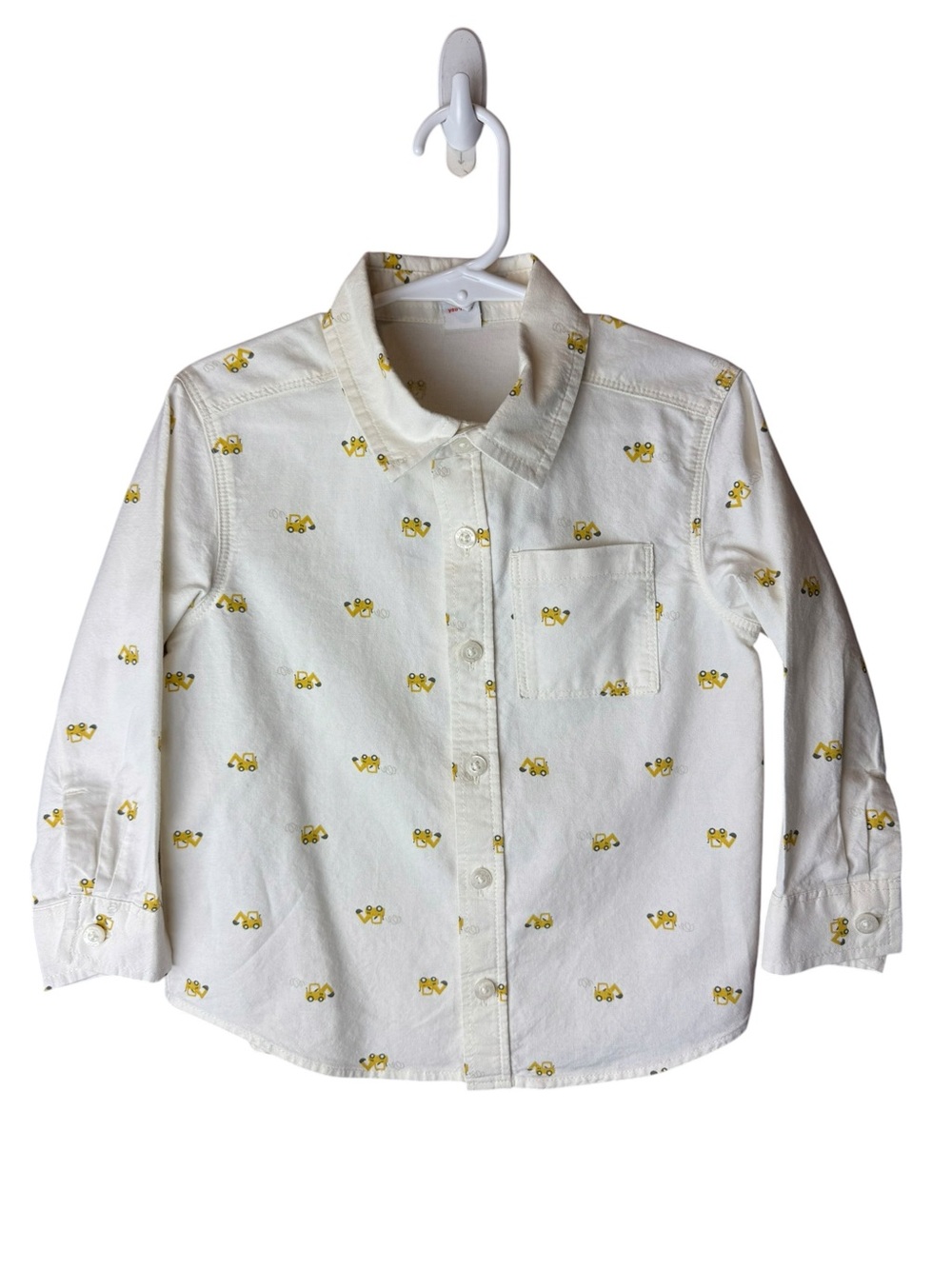 Old Navy Cream Excavator Print Shirt 3T